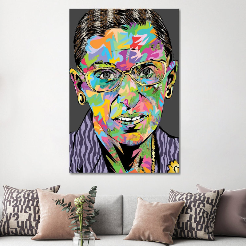 RBG RIP 1 Piece Painting on Canvas, 30.48cm H x 20.32cm W x 1.91cm D, Wrapped Canvas