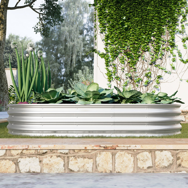 Raised Garden Bed Kit, Galvanized Planter Raised Garden Beds For Outdoor For Vegetables,Flowers &Herbs, Heavy Duty, Rust-Resistant, Easy Assembly