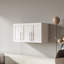 Armoire de rangement murale empilable blanche, P 15,75 po x l 35,43 po x H 19,69 po