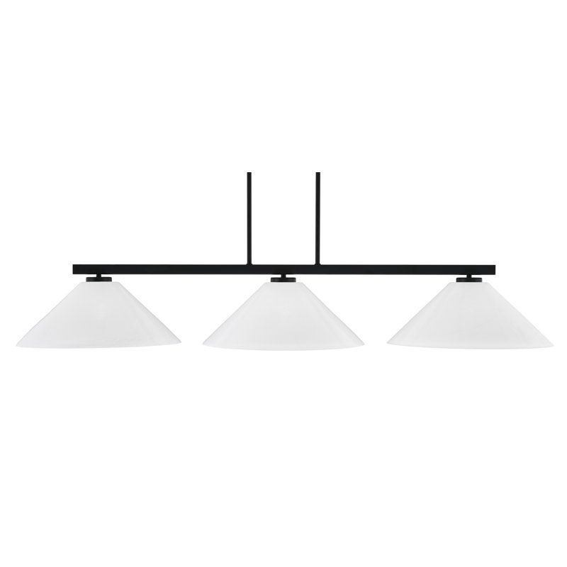 Bar 3 lumières Bremer avec verre 16 po Bremer, H 8,25 po x l 52,5 po x P 16 po, Marbre blanc, Noir mat