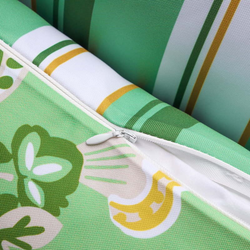 Coussin décoratif imprimé imperméable avec garniture, Carré 20 po, Vert clair
