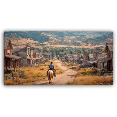 Old Western Town Wrapped Canvas Wall Art