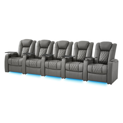 Orren Ellis Leather Home Theater Seating, Game Seats Movie Theater Chairs Theater Recliner Sofa