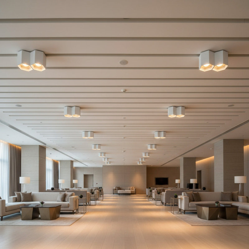 UltraBeam GU10 LED Dimmable Hexagonal Surface Mounted Ceiling Spotlight - 3000k warm white, 11cm H x 10.4cm W x 11cm D, White