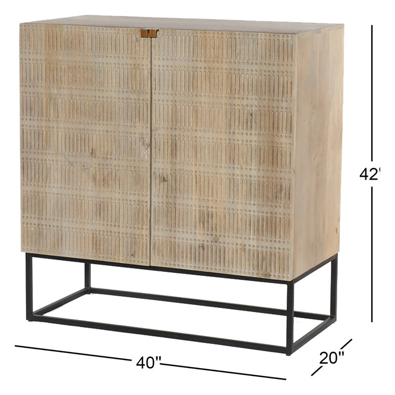 Kelby Bar Cabinet, Light Wash Mango