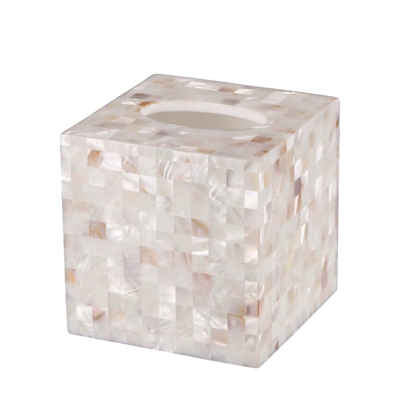 Porte-papier hygiénique carré de luxe en coquillage naturel pour la maison, l'hôtel, la salle de bain et la chambre à coucher