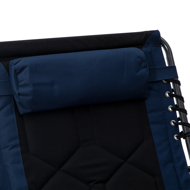 Chaise longue d'extérieur en acier Sherlon, Bleu / Noir