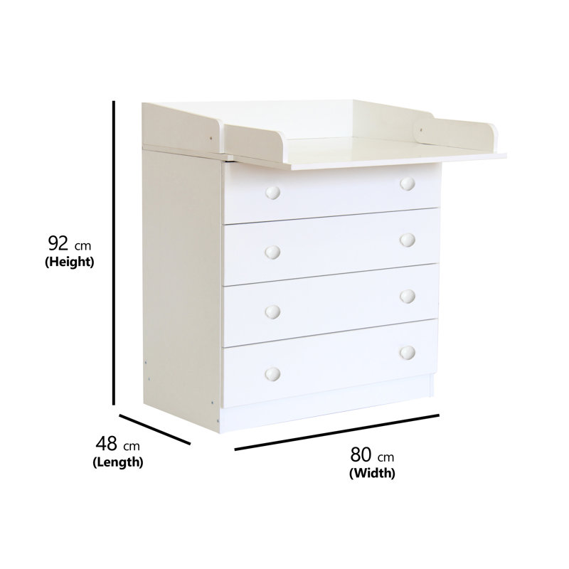 Aarav 4 Drawer Changing Unit, White