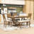 6-Piece Dining Table with Bench and 4 Dining Chairs