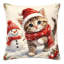 Housse de coussin de Noël en fibre de polyester 45 x 45 cm