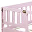 Lit simple au sol avec clôture et porte, lit en bois d'hévéa avec garde-corps de sécurité, rose-308543224-308543231