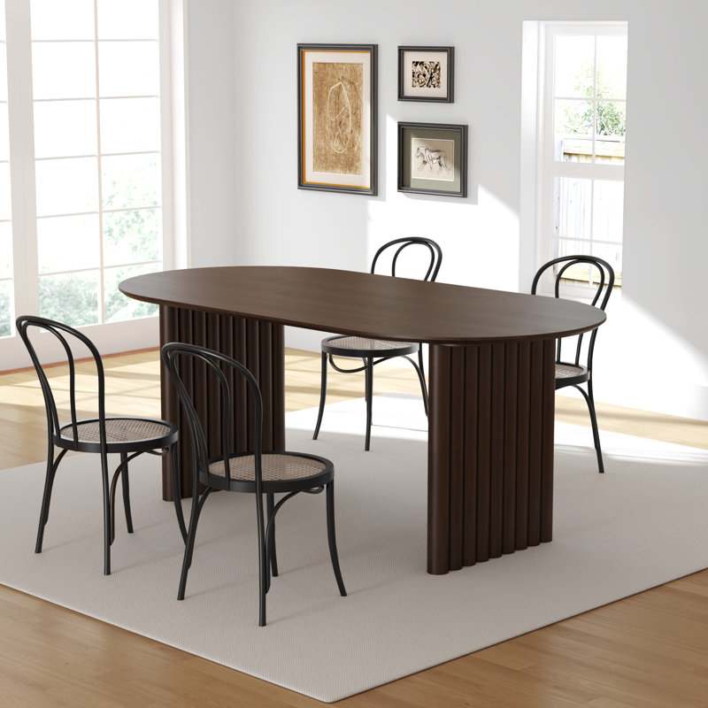 Table de salle à manger 30 po, Noyer, H 30 po x L 67 po x l 33,5 po