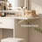 Amisted Small Makeup Vanity with LED Mirror & Outlets, Storage Drawers and 3 Shelves, Storage Stool, Bedroom-1630125949
