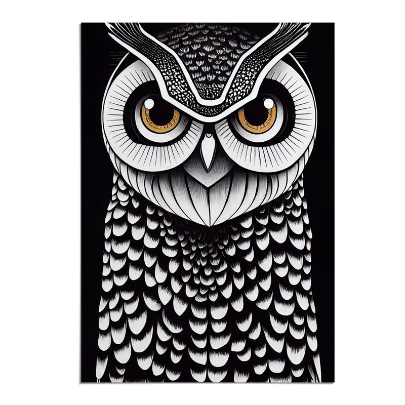 A Fearless Owl - Wall Art, 29.7cm H x 21cm W, Paper, No Matte