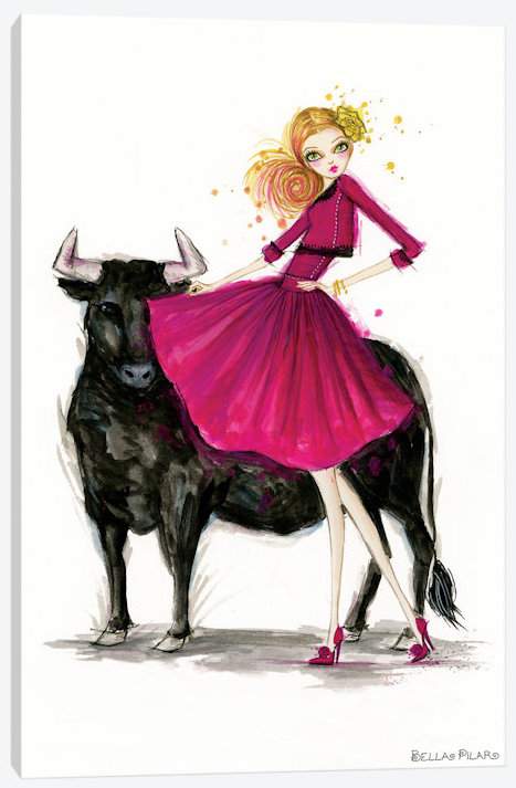 « zodiac de la série filles : taurus », reproduction sur toile tendue, H 18 po x l 12 po x P 1,5 po, Toile tendue