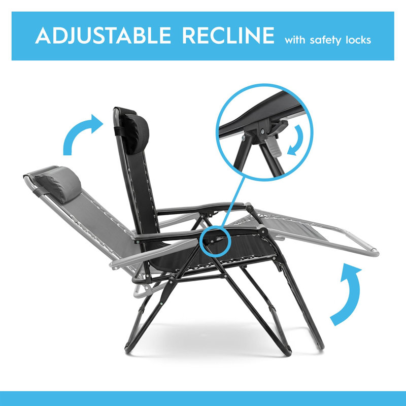 Folding Recliner Chair, Black