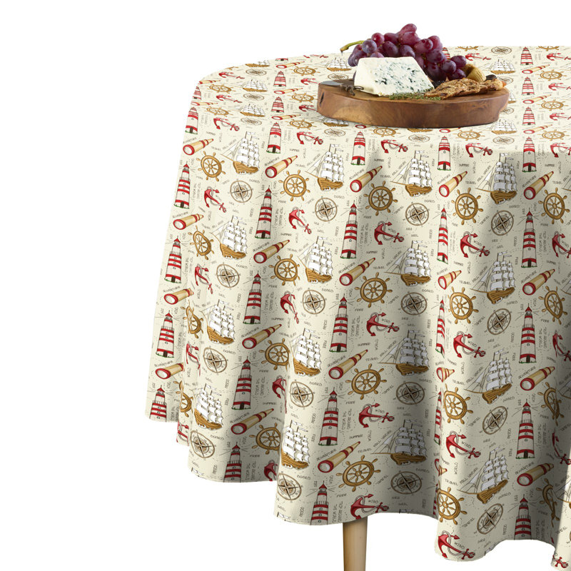 Samani Geometric Round Tablecloth, 90" x 90"