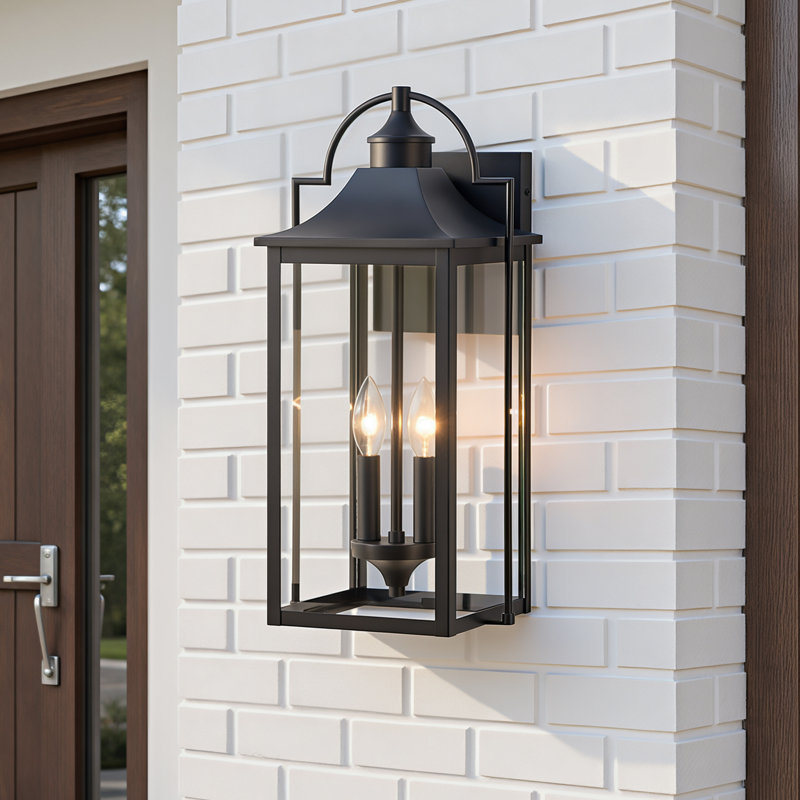 Lanterne murale d'extérieur 2 lumières avec verre transparent