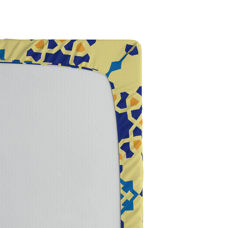Microfiber Geometric Fitted Sheet, Full Fitted Sheet
