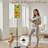 PeeNoke 68.5" Standing Floor Lamp Seamless Roaring Tigers Green Foliage Yellow Dimmable Metal Pole Lamp with Linen Lampshade LED Bulb Included
