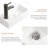 Ceramic Wash Basin Right Hand Without Tap & Drain Wall Hung Basin Sink Small Cloakroom Basin Rectangle