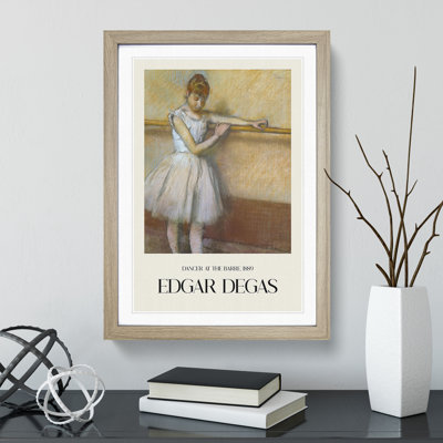 Ballet Ballerina Dancer at the Bar by Edgar Degas - Picture Frame Graphic Art