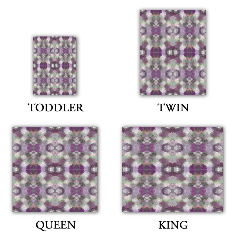 Ensemble de housse de couette en cascade rosé plum, 1 housse de couette grand + 2 taies standards