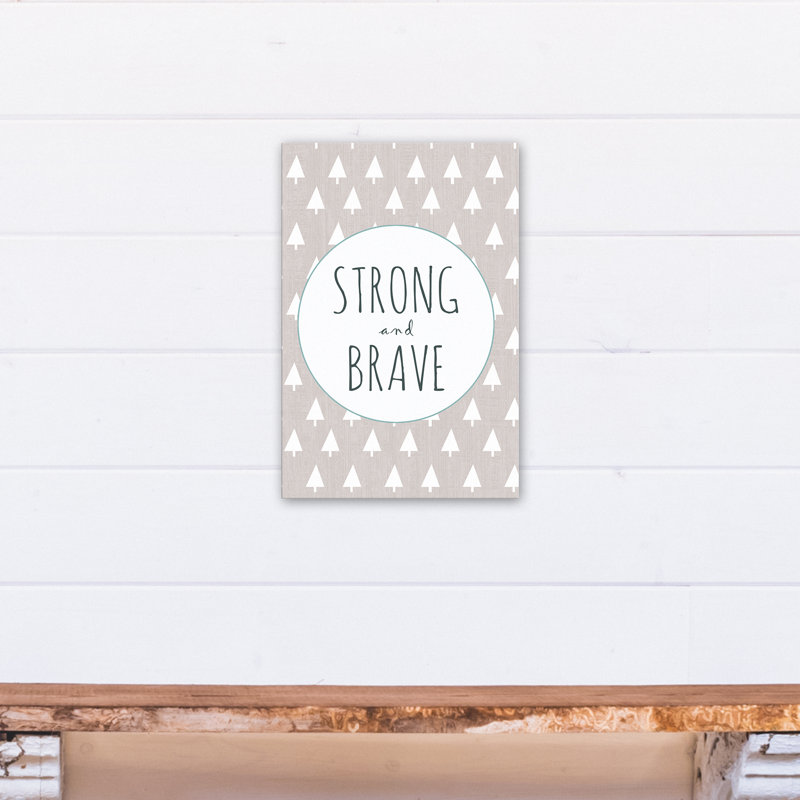 Art sur toile solide et courage Brannon, H 18 po x l 12 po x P 1,25 po, Gris