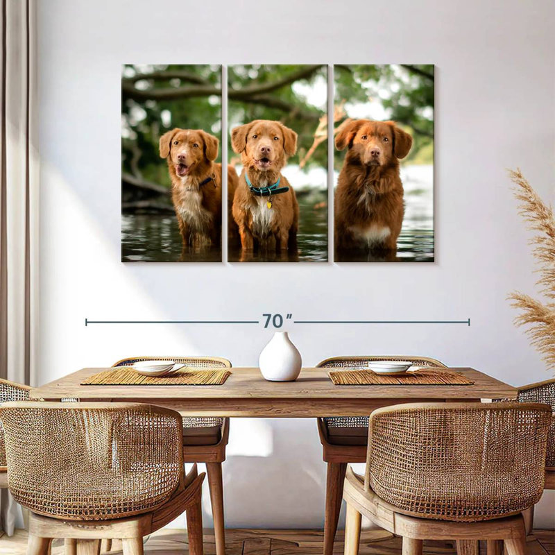Brampt Tollers In The Water, 36" H x 57" W