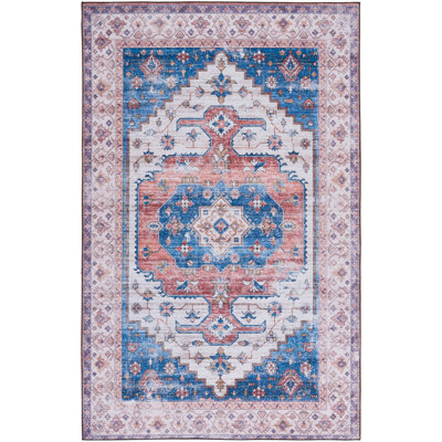 Tapis oriental beige / bleu