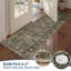 Tapis floral Floral - Lavable, antidérapant, à poils courts, imprimé délavé pour le couloir, la salle de bain, la lessive (beige)-1042386382