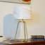 Petite lampe de bureau moderne de conception nouvelle en stock aux États-Unis, facile à installer, lampe de table en marbre Optima - interrupteur à levier en ligne en métal bronze 110V, utilisée comme lampe de table de chevet