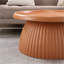 Table basse ronde en magnésium avec base cannelée en oxyde de magnésium-846087972