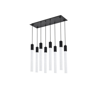Luminaire suspendu rectangulaire à 8 lumières pour îlot de cuisine Aliha