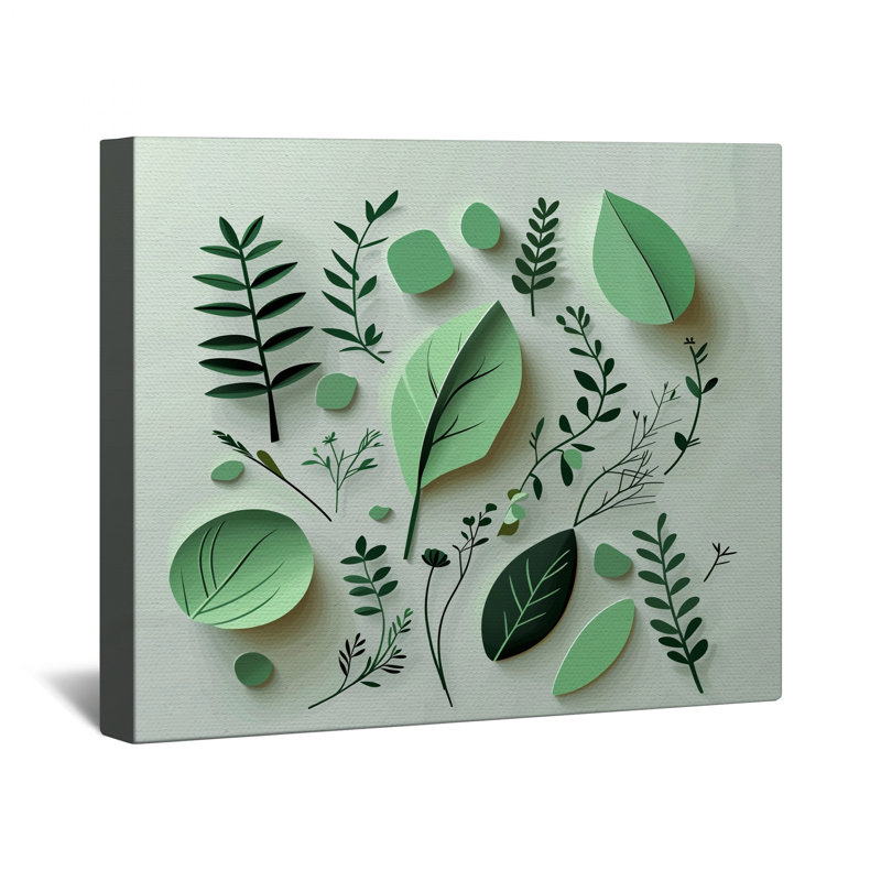 Feuilles tendues sur toile tendue - Décoration murale nature en plusieurs tailles, 20 x 24 pouces