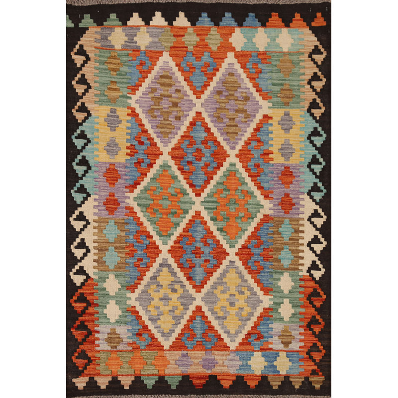 Tapis oriental géométrique Kilim 4 x 5