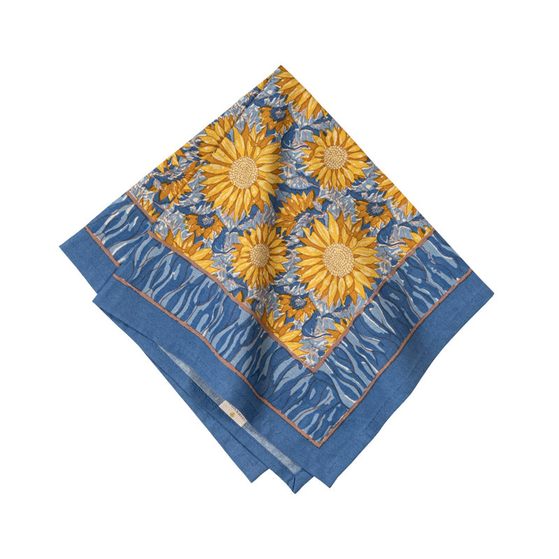 Sunflower 100% Cotton Square Napkins, Blue