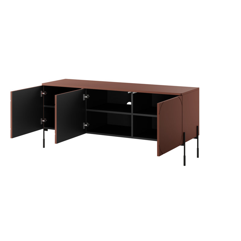 Aslean Unfinished TV Stand for TVs up to 55", 154cm W, Burgundy