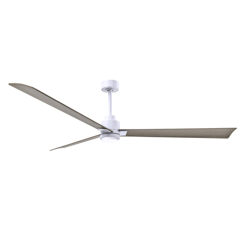 Ventilateur de plafond Alessandra, Ton bois de frêne gris, Blanc mat, 72"
