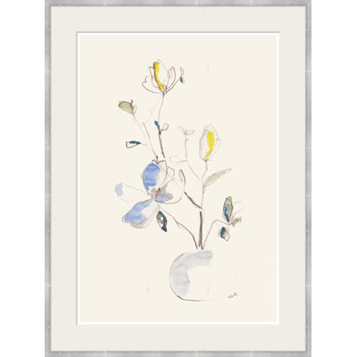 Arrangement in Blue and Yellow Framed Painting by Yuki Osada