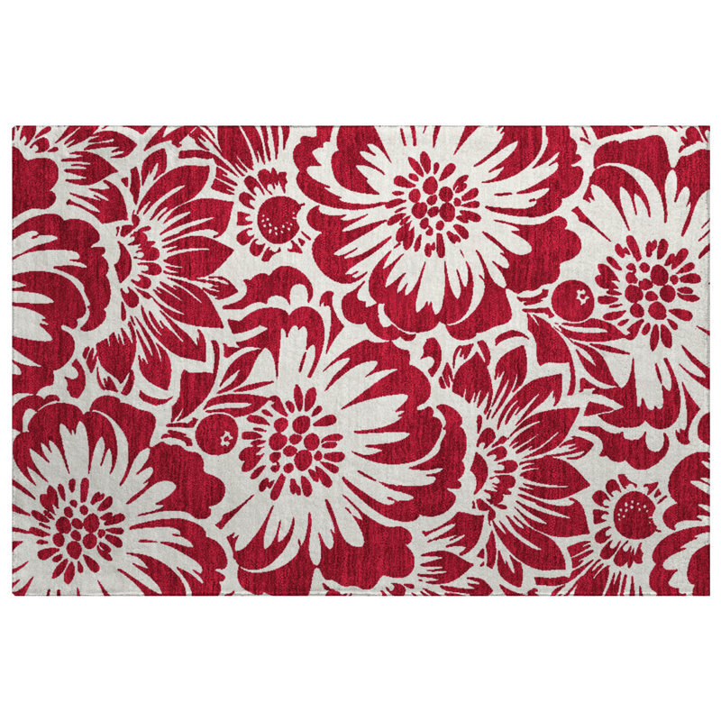 Tapis à poil long de qualité supérieure lavable à la machine ADS551, Bourgogne, 2 pi 6 po x 3 pi 10 po