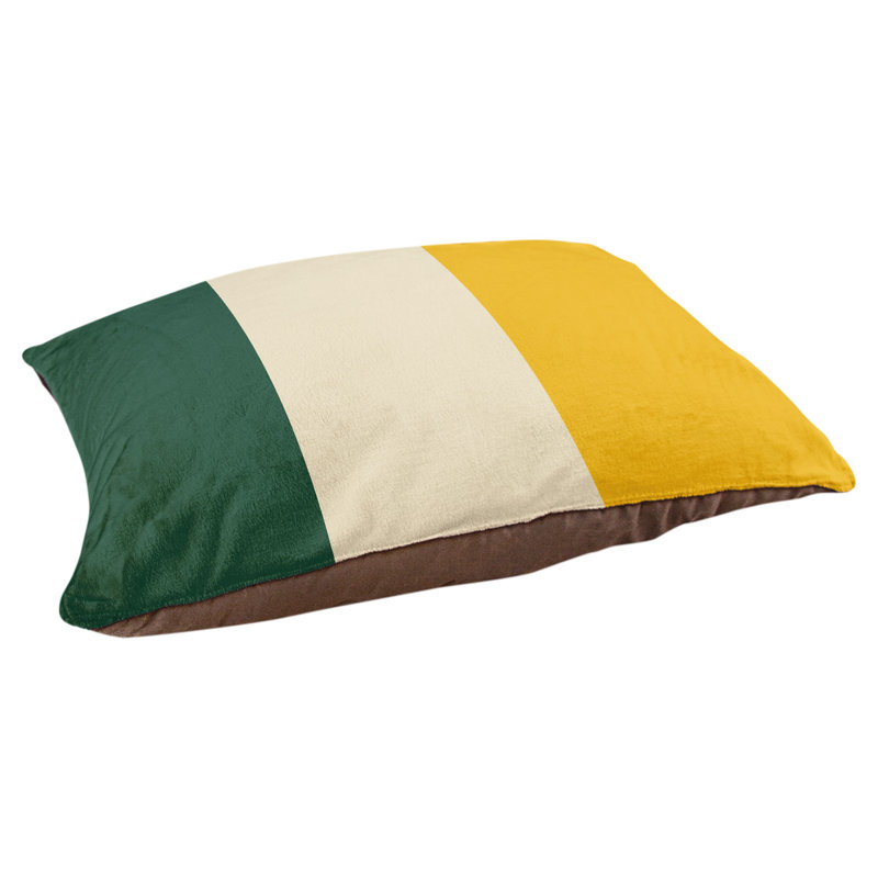 Coussin rectangulaire designer Los Angeles Anaheim, Petit (L 18 po x l 28 po), Vert forêt / blé du Minnesota / récolte d'or