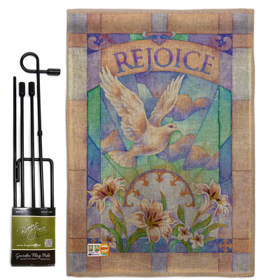 Double Sided 18.5'' H x 13'' W Polyester Easter Flag Set