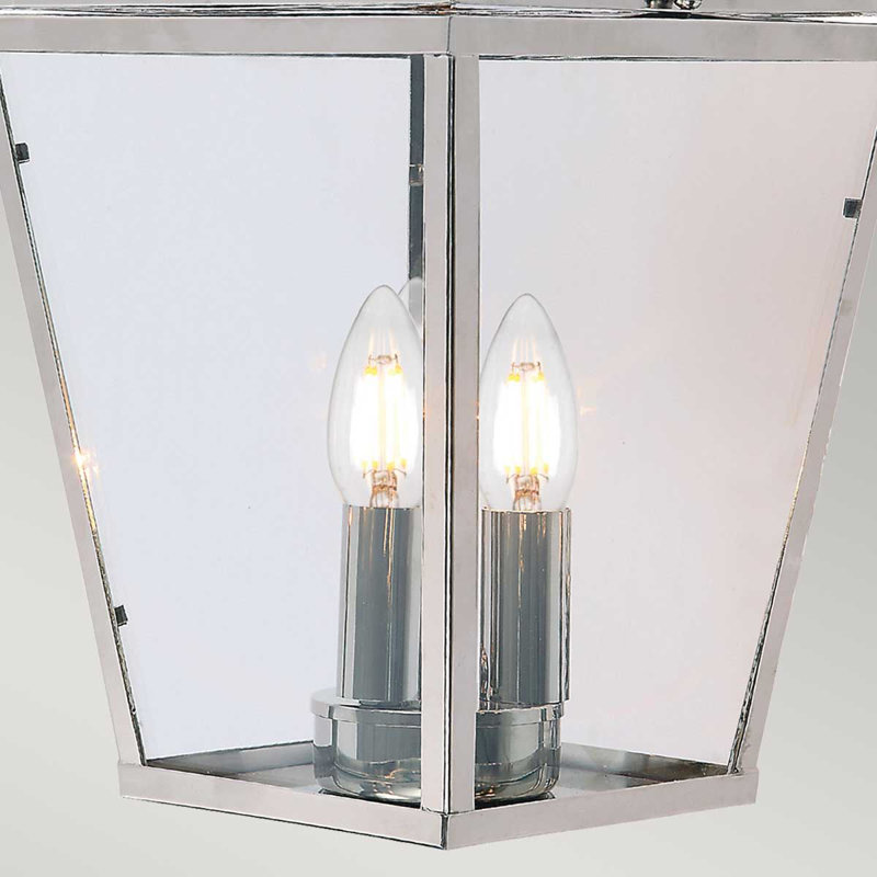 Ville 3 - Light Outdoor Hanging Lantern, Polished Nickel