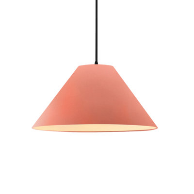 Radiance - Avola 1-Light Pendant - Bisque - Dark Bronze - 15"W x 7.25"H - Replaceable Bulb - Black Cord