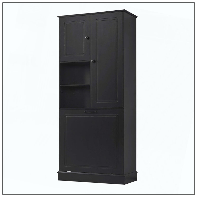 Armoire de rangement haute, Noir