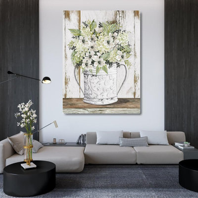 Rosalind Wheeler Jacobs, Cindy Gallery Wrapped Canvas Art Titled: White Floral Dreams