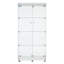 Vitrine à DEL avec porte vitrée à deux portes avec 4 tablettes, blanc-767795719