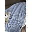 Jeté en coton 50 x 60 rayures bleues et blanches décoratives