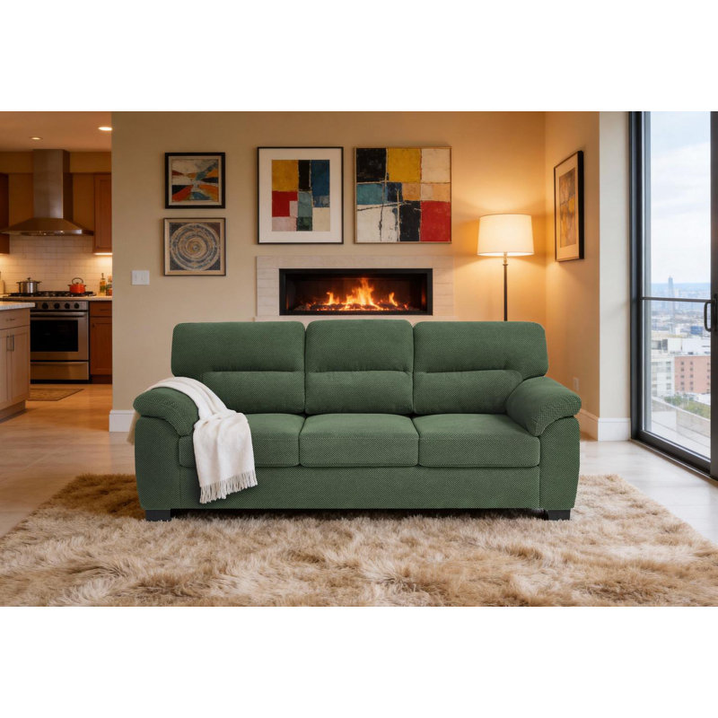 Canapé rembourré, Polyester vert foncé